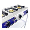 3 Burner Freestanding Gas Stove with Double Storage Shelves