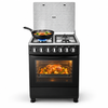 24 Inch Freestanding Gas Cooker with Electric Hotplate and 88L Oven