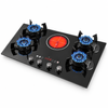 4 Gas Burner + 1 Electric Built-in Hybrid Hob