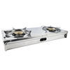 2 Burner Stainless Steel Tabletop Gas Stove with Brass Burner Caps