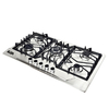 5 Burner Stainless Steel Built-in Gas Hob with Cast Iron Pan Supports