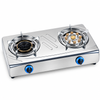 2 Burner Stainless Steel Tabletop Gas Stove with Multi-Nozzle Brass Burner