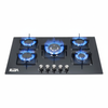 5 Burner Black Tempered Glass Built-in Gas Hob with Big Centre Burner