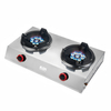 2 Burner Stainless Steel Tabletop Gas Stove with Multi-Nozzle Brass Burners