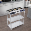 3 Burner Freestanding Gas Stove with Double Storage Shelves