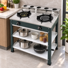 2 Burner Freestanding Gas Stove with Double Storage Shelves