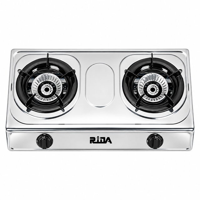 2 Burner Stainless Steel Tabletop Gas Stove for Everyday Cooking