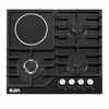 3 Burner Gas and 1 Electric Built-in Hybrid Hob with Tempered Glass Panel