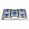 5 Burner Stainless Steel Built-in Gas Hob with Cast Iron Pan Supports