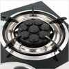2 Burner Black Glass Tabletop Gas Stove with Multi-Port Burners