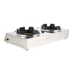 2 Burner Stainless Steel Tabletop Gas Stove with Multi-Nozzle Brass Burners