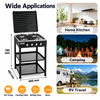 4 Burner Freestanding Gas Stove with Cover and Double Storage Shelves