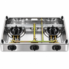 3 Burner Black Glass Tabletop Gas Stove with High Power Burners