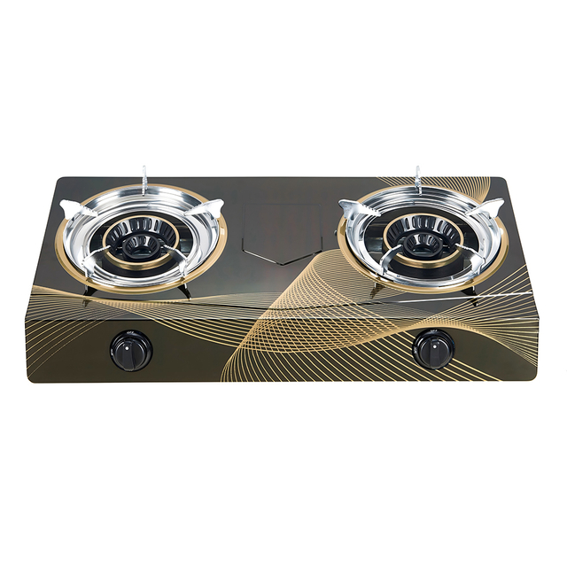 2 Burner Black Tempered Glass Tabletop Gas Stove with High Efficiency Burners