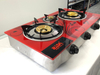 3 Burner Tempered Glass Tabletop Gas Stove with Double Gun Burners