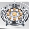 2 Burner Stainless Steel Tabletop Gas Stove with Multi-Nozzle Brass Burner