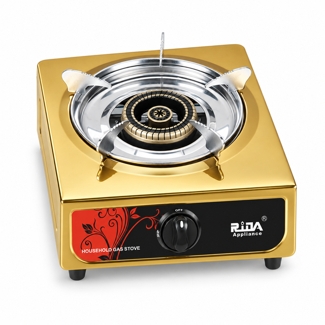 Gold Single Burner Tabletop Gas Stove with Energy Saving Burner