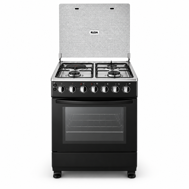24 Inch Freestanding Gas Cooker with Electric Hotplate and 88L Oven