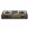 2 Burner Black Tempered Glass Tabletop Gas Stove with High Efficiency Burners